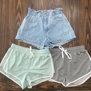 Lot of 3 Forever 21 Shorts Size XS Jean Shorts Gray and Green Women